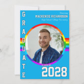 Gay Student Pride Rainbow Graduation Announcement Einladung (Vorderseite)