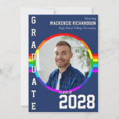 Gay Student Pride Rainbow Graduation Announcement Einladung (Vorderseite)