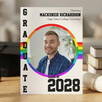 Gay Student Pride Rainbow Graduation Announcement  Einladung