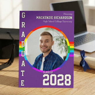 Gay Student Pride Rainbow Graduation Announcement  Einladung
