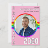 Gay Student Pride Rainbow Graduation Announcement Einladung (Vorderseite)
