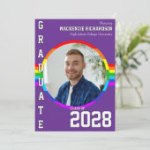 Gay Student Pride Rainbow Graduation Announcement  Einladung (Stehend Vorderseite)