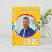 Gay Student Pride Rainbow Graduation Announcement  Einladung (Stehend Vorderseite)