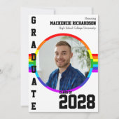 Gay Student Pride Rainbow Graduation Announcement  Einladung (Vorderseite)