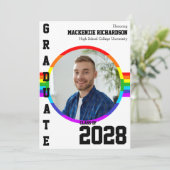 Gay Student Pride Rainbow Graduation Announcement  Einladung (Stehend Vorderseite)