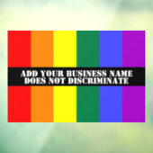 Gay Support Unser Geschäft diskriminiert nicht Fensteraufkleber (Blatt 3)