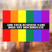 Gay Support Unser Geschäft diskriminiert nicht Fensteraufkleber (Blatt 2)