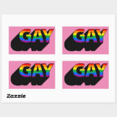 GAY T - SHIRT RECHTECKIGER AUFKLEBER (Blatt)