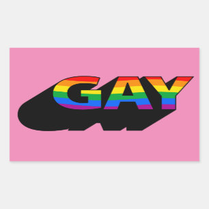 GAY T - SHIRT RECHTECKIGER AUFKLEBER