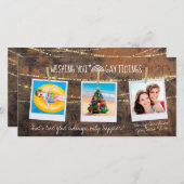 "Gay Tidings" LGBT 3-Foto-Urlaubskarte (Vorne/Hinten)