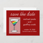Gay-tini | SAVE THE DATE Ankündigungspostkarte (Vorne/Hinten)