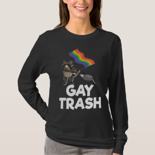 Gay Trash Funny Animal Lover Animal Raccoon Whisky T-Shirt