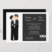 Gay Tuxedo Hochzeitseinladung Einladung (Vorne/Hinten)