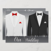 Gay Tuxedo Wedding Einladung (Vorne/Hinten)