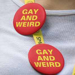 Gay und komisches Rot-Gelb-Geschlecht-Stolz Monat Button