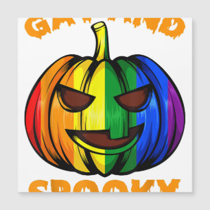 Gay und spooky Halloween Regenbogen-Kürbis LGBTQ+  Magnetkarte