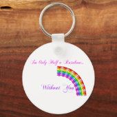 Gay Valentine Half Rainbow verlassen Schlüsselanhänger (Vorderseite)