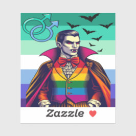 Gay Vampire in Regenbogenfarben Aufkleber