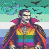 Gay Vampire in Regenbogenfarben Aufkleber (Vorderseite)