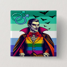 Gay Vampire in Regenbogenfarben Button