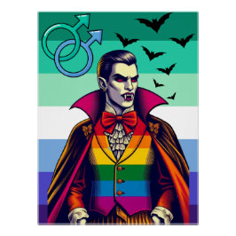 Gay Vampire in Regenbogenfarben Poster