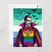Gay Vampire in Regenbogenfarben Postkarte (Vorne/Hinten)