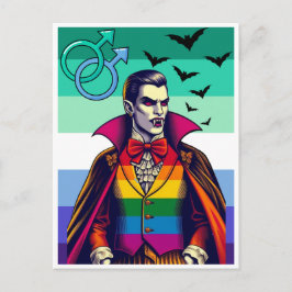 Gay Vampire in Regenbogenfarben Postkarte