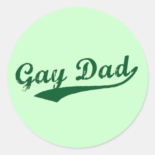 Gay Vater Runder Aufkleber (Vorderseite)