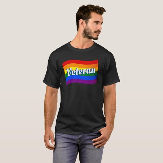 Gay Veteran der Regenbogenflagge LGBT LGBTQ T-Shirt (Vorne ganz)