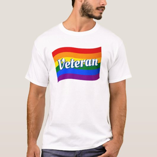 Gay Veteran der Regenbogenflagge LGBT LGBTQ T-Shirt (Vorderseite)