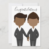Gay Wedding African American Men Glückwunsch Karte (Vorderseite)