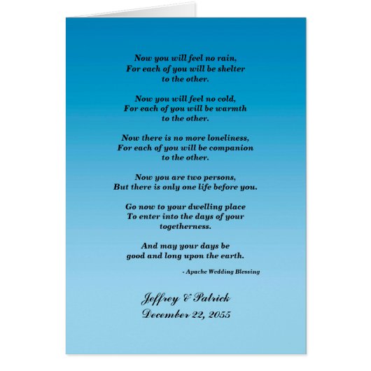 Gay Wedding, Apache Blessing, Blue Gradient (Vorne)