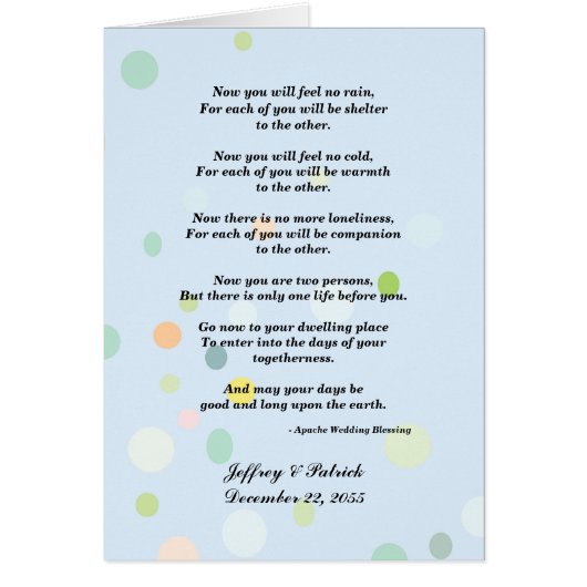 Gay Wedding, Apache Segen, Blau mit Punkten (Vorne)