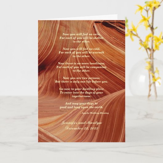 Gay Wedding, Apache Segen Patterns in Sandstone Karte (Gelbe Blume)