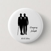 Gay Wedding Black and White Button (Vorderseite)
