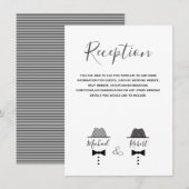 Gay Wedding Black and White Information Card (Vorne/Hinten)