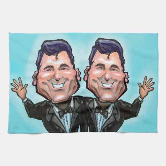 Gay Wedding Cake Dolls Geschirrtuch (Horizontal)