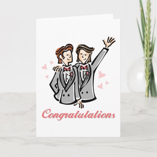 Gay Wedding Card (Männer) individuell anpassbar Karte (Vorderseite)
