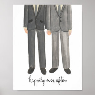 Gay Wedding Couple Art Print Poster