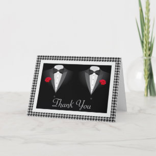 Gay Wedding danke You Card mit zwei Tuxedos
