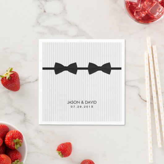 Gay Wedding Double Bow Krawatte Classic Serviette (Beispiel)