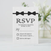 Gay Wedding Double Bow Krawatte Classic UAWG RSVP Karte (Stehend Vorderseite)