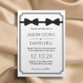 Gay Wedding Double Bow Krawatte Klassisch Gerahmt Einladung