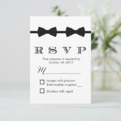 Gay Wedding Double Bow Krawatte Minimalistische UA RSVP Karte (Stehend Vorderseite)