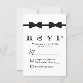 Gay Wedding Double Bow Krawatte Minimalistische UA RSVP Karte