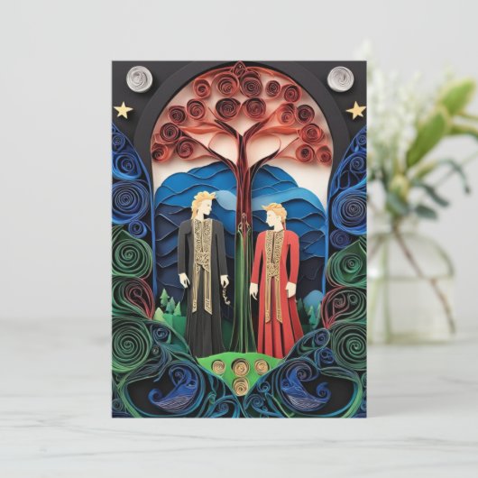 Gay Wedding Einladung (Stehend Vorderseite)