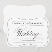 Gay Wedding Einladung Black & White Elegante (Vorne/Hinten)