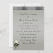 Gay Wedding Einladung mit Tuxedo und White Rose (Rückseite)