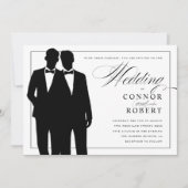 Gay Wedding Einladung zwei Grooms Silhouetten (Vorderseite)