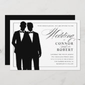Gay Wedding Einladung zwei Grooms Silhouetten (Vorne/Hinten)